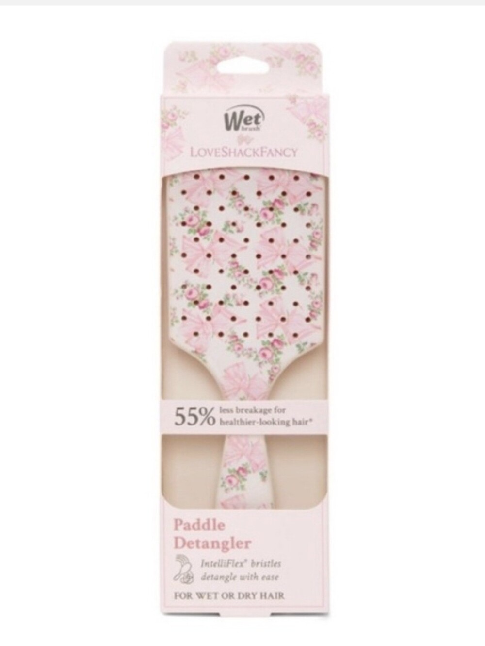 Wet Brush X LoveShackFancy Paddle Detangler Hair Brush Rosa Beaux NIB